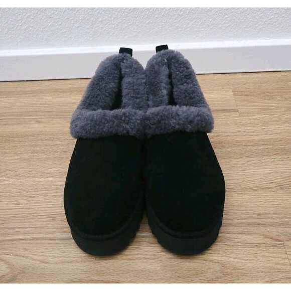 UGG NITA Women's Suede Shealing Lined Slippers Ankle Boots Black Size 11 - Picture 3 of 7